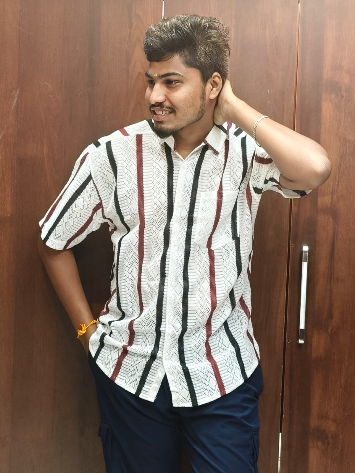 Netted Shirts @ Just 249rs - Brown & Black Stripes