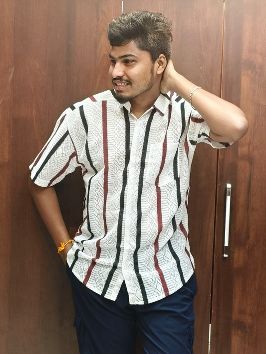 Netted Shirts @ Just 249rs - Brown & Black Stripes