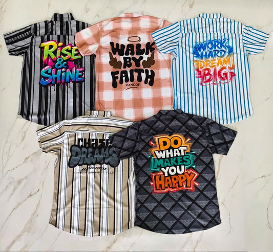 Combo of 5 Lycra Back Printed Shirts Rs. 999 Only