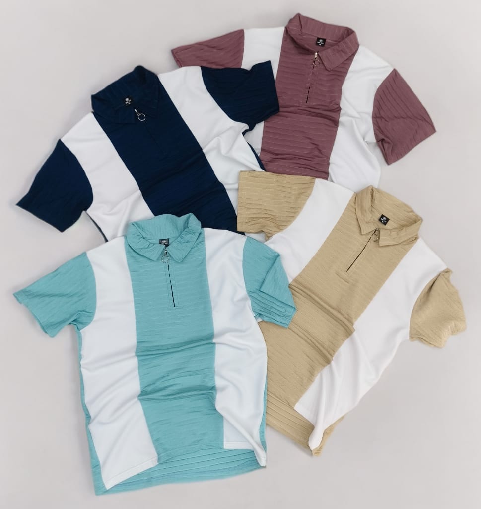 Combo of 4 Striped Zipper Polo T Shirts Rs. 999 Only